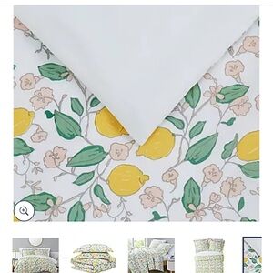Brooklyn Loom Verbena Full/Queen Duvet Cover Set Lemons